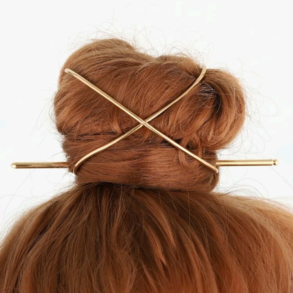 2 Minimalist Metal Hair Slides w/ Pin